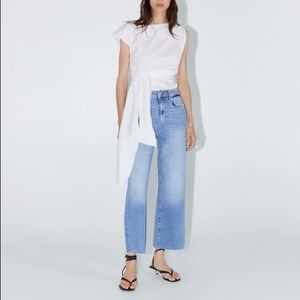 Zara ZW Premium High Waist Culotte Jeans